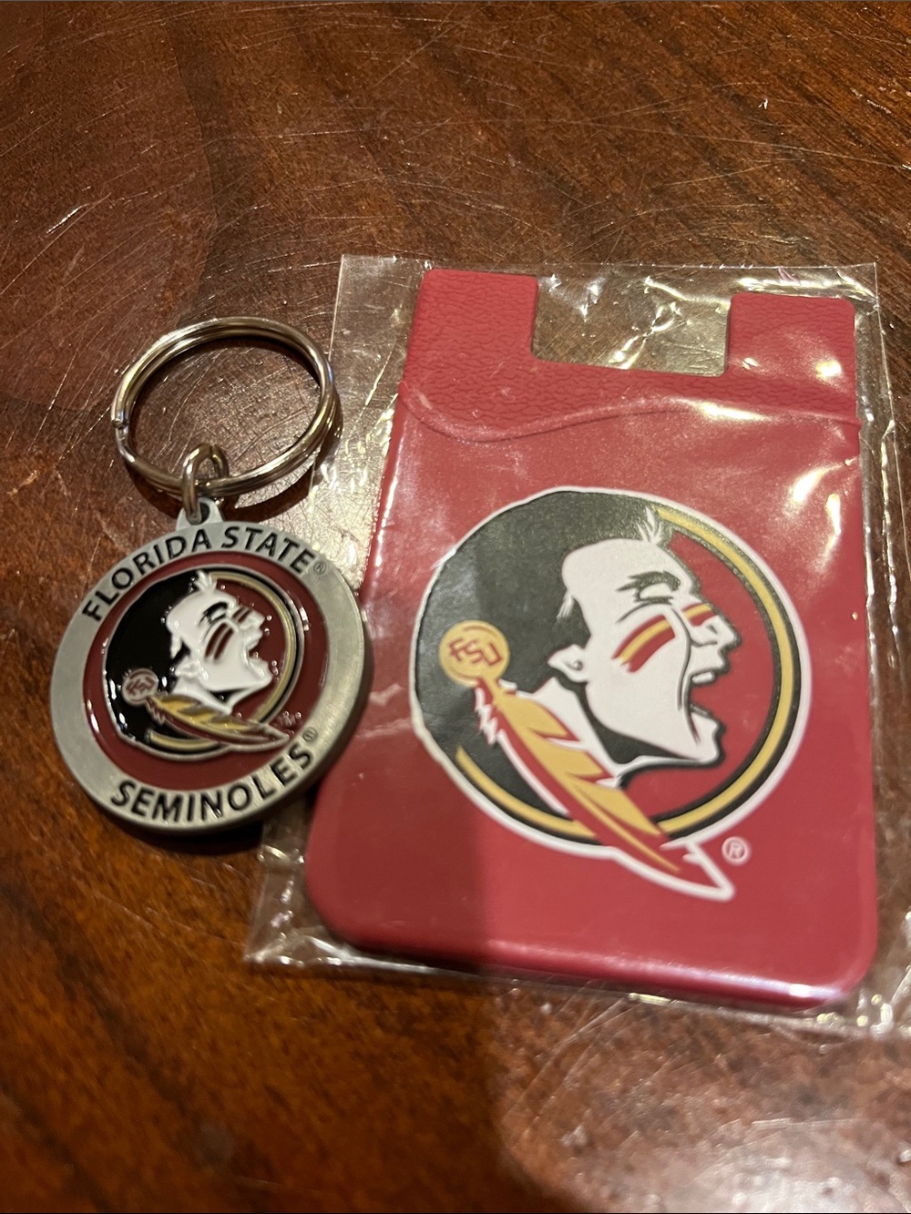 Florida State Seminoles Red Phone Card Holder with Keyring